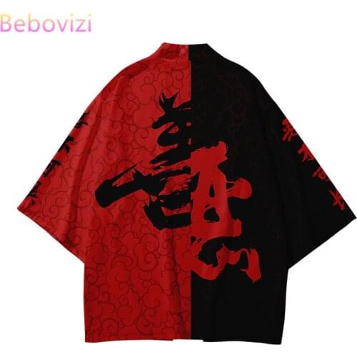 Harajuku Haori Top Shirts Yukata Plus Size Chinese Style Fashion Japanese Kimono Streetwear Cardigan Women Men Samurai