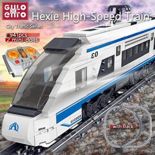 City High-speed Rail Series Technican Building Blocks RC/Non-RC Electric Railway Harmony Train Set Children Toys Gifts For Kids