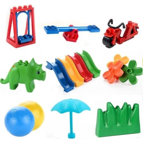 Big Size Diy Building Blocks Swing Dinosaurs Figures Animal Accessories Compatible With Bricks Toys For Children Gifts