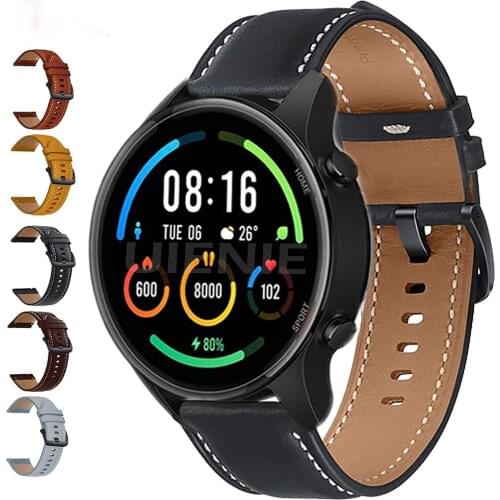 Leather Band Strap for Xiaomi Smart Mi Watch Color Sports Edition Watchband Bracelet 22mm Wristband for Huami Amazfit gtr 2 2e