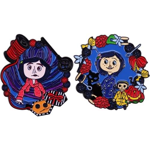 K2881 Movies Cartoon Horror Pins Metal Enamel Pins and Brooches for Lapel Pin Backpack Bags Badge Collar Jewelry Gifts