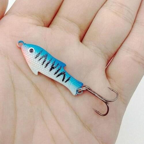 Mounchain 4 Pcs 7.3g/3.5cm Winter Ice Fishing Bait Mini Metal Lead Fish Lure Back Luminous Metal Sequins