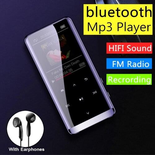 16GB bluetooth MP3 Player Earphones HiFi fm Radio mini USB mp3 Sports MP 4 HiFi Portable Music Players Voice Recording Recorder