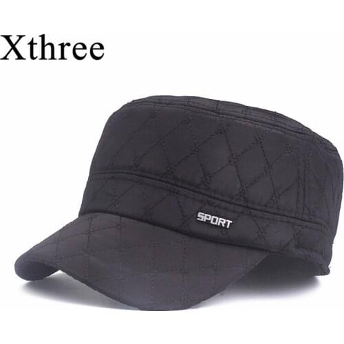 Xthree Men Winter Baseball Cap Cotton cap Ear cap Snowcap Snapback Hat for Men Baseball Cap Bone Trucker Gorras