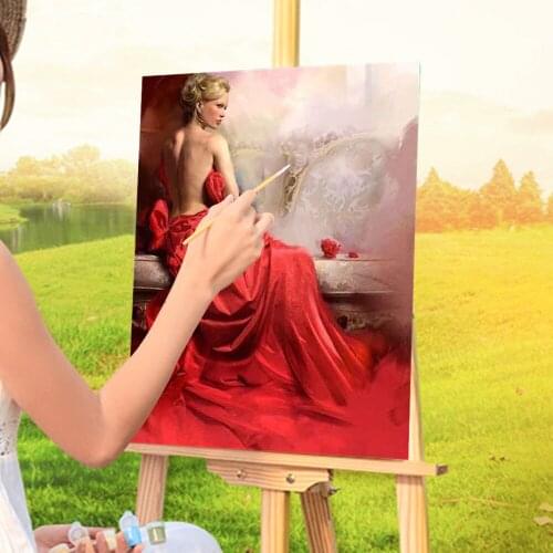 Portrait Woman Coloring By Numbers Painting Package Acrylic Paints 50*70 Canvas Pictures Home Decor For Adults Art