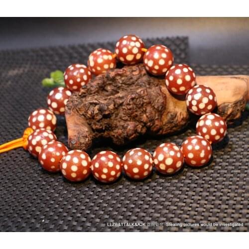 Set of 16 Magic Energy Tibetan Old Red Agate Stars Round dZi Bead Totem 20MM Tw2 Timestown UPD210607A53