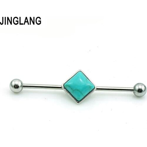 Newly Fashion Europe Style Silver Plated Ear Plugs Tunnels 316L Stainless Steel Bar Body Piercing Jewelry