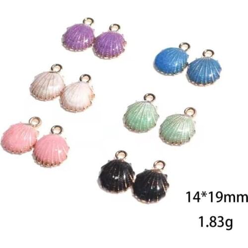 The New Dripping Oil Pearly Ocean Shell Alloy Jewelry Accessories DIY Handmade Accessories Rubber Band Earrings Bracelet Pendant