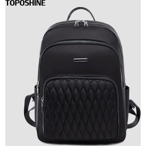 Toposhine Solid Bag for Girls Oxford School Bag Quality Guaranteed Fashion Bag Women Backpack Embroidery Threads Backpack Bag