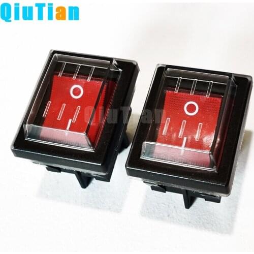 KCD4 Rocker Switch Power Switch transparent waterproof soft sealing cap ON-OFF 4 Pin 16A 250VAC/ 20A 125VAC red led lamp switch
