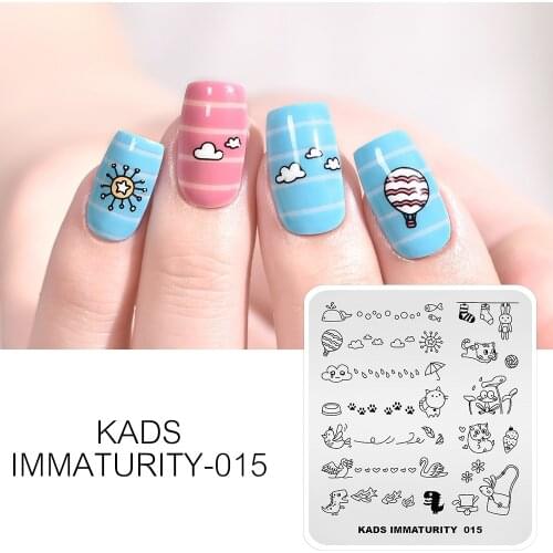 KADS Nail Stamping Plates Manicure Printing Tool Cute Tiny Image Design Plates for Stamping Nail Art Stainless Steel Stamper