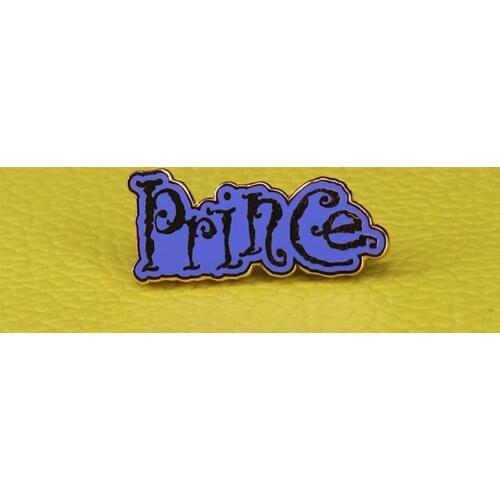 Prince pin Purple Rain style font fans tribute commemorative badge art musicial brooch hats jean jackets bag accessories