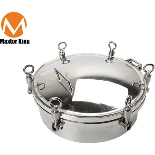MK 200mm Sanitary Round Pressure Manhole Cover SS304 for Fermentation Tank with Stainless Steel Rings