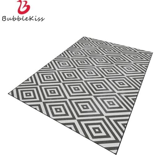 Bubble Kiss Grey Rhombus Carpets For Living Room Modern Geometric Polyester Bedroom Non-slip Customized Mat Home Decoration Rugs