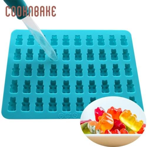 COOKNBAKE gummy bear mold Silicone Mold for Candy Chocolate cake bakeware with Dropper mini dinosaur pastry gummy fondant Form