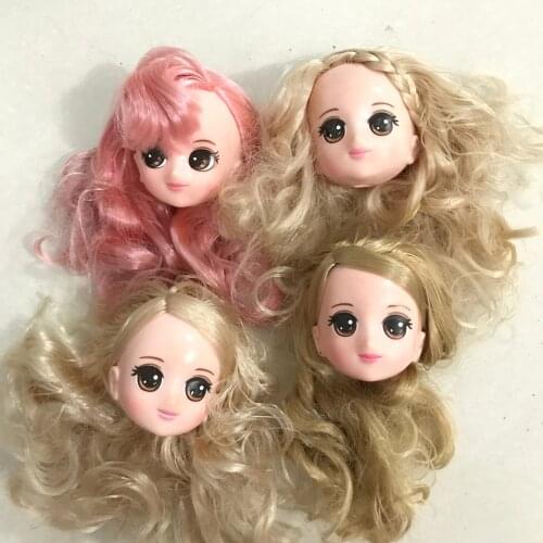 Special Offer New Brand Original heads for Handicraft Material Original Doll Head Fittings colorful hair