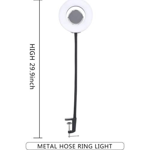 8 Inch 24W5600K Dimmable Photo Studio selfie light Photography Tabletop Makeup Ring Light Phone Video Live Light Lamp EU plug