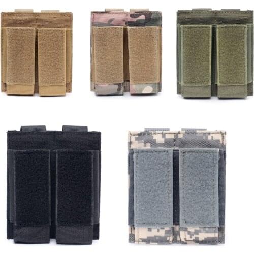 Molle System Tactical Bag Pistol Double Magazine Pouch Molle Clip Military Airsoft Mag Holder Hunting Accessories