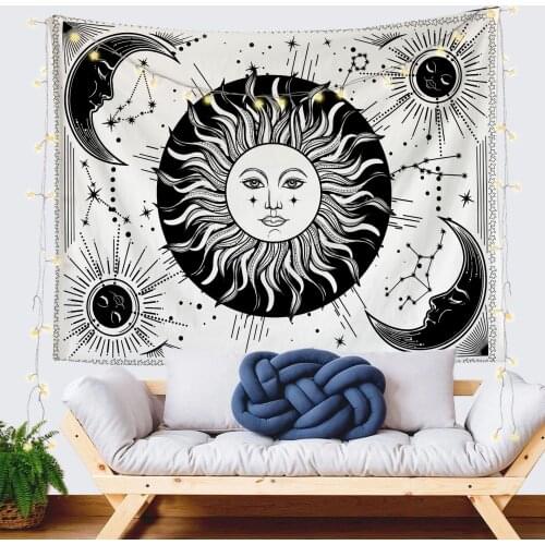 Witchcraft Supplies Sun Moon Tapestry Home Room Decoration Carpet Psychedelic Tapestry Aesthetic Room Decor Decoration Mural