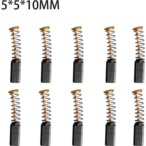 10PCS Electric Grinder Carbon Brush 5*5*10MM Electric Motors Hanging Mill Spare Parts Graphite Copper Brush Parts Replacement