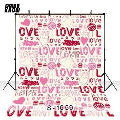 DAWNKNOW Love Wall Vinyl Photography Background For Newborn Heart Photo Shoot Backdrop For Wedding Photo Studio S1659