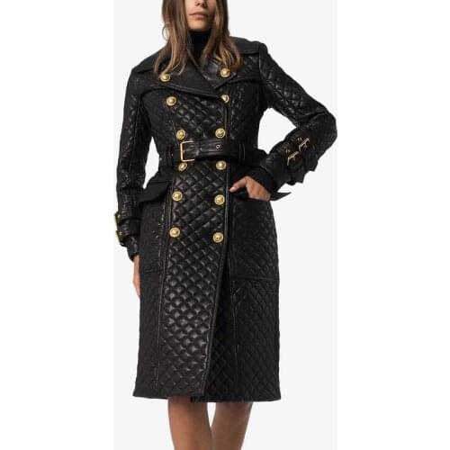 Woman Coats Long 100% Natural Sheepskin Leather 2020 Fashion Sheepskin Leather Windbreaker Female Jackets H1028