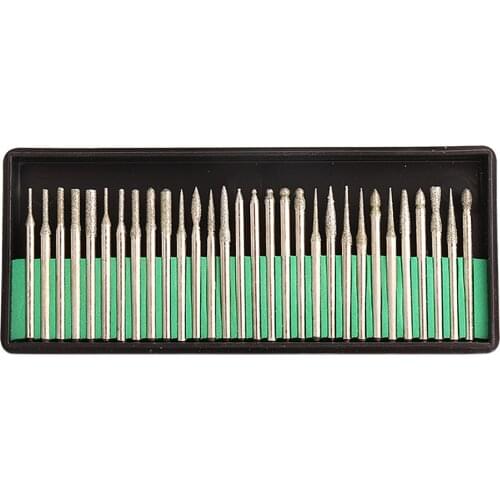 30pcs/set Emery Grinding Needle 3MM Handle Round/Pointed Grinding Rods for Electric Grinder, Engraving Machine