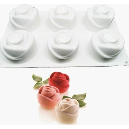 3D Rose Art Dessert Cake Mold Pop Silicone Mould Mousse Chocolates Silikonowe Moule Baking Pastry Cake Decoration Tools
