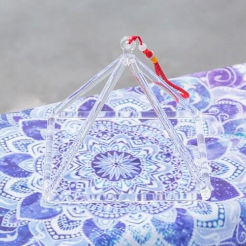 8 inches crystal singing pyramid for healing energy with string and mallet