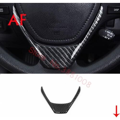 ABS Carbon Fibre For Toyota RAV4 RAV 4 2013 2014 2015 2016 2017 Car Accessories Steering Wheel Button Frame Cover Trim Styling
