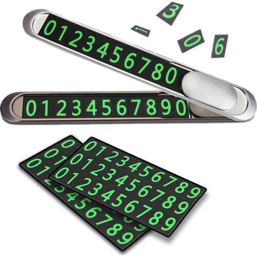 Car Temporary Parking Card Stop Plate Phone Number Sticker Luminous Universal Off Road 4x4 Truck Automobile Accessories Interior
