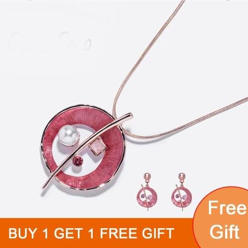 2020 Hit Pink Hollow Rose gold steel Snake Chain pearl Necklace Womens Enamel Charms Necklace for Women Gift wedding jewelry