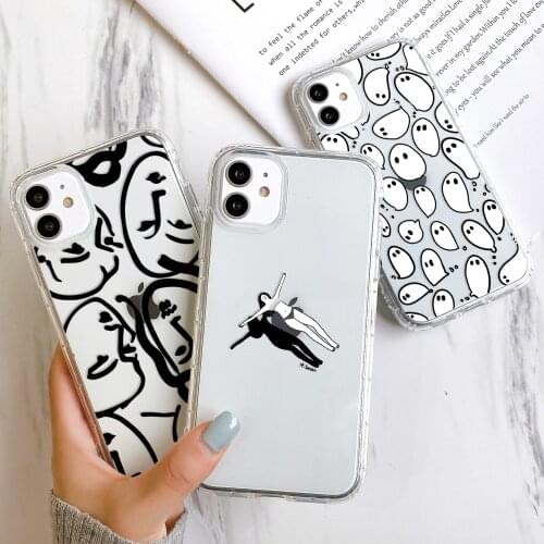 For Ipone 11 pro max case ShockProof Abstract pattern Funda On Iphone 12 XS Max SE 2020 12 mini 7 8 6s plus Silicon back covers