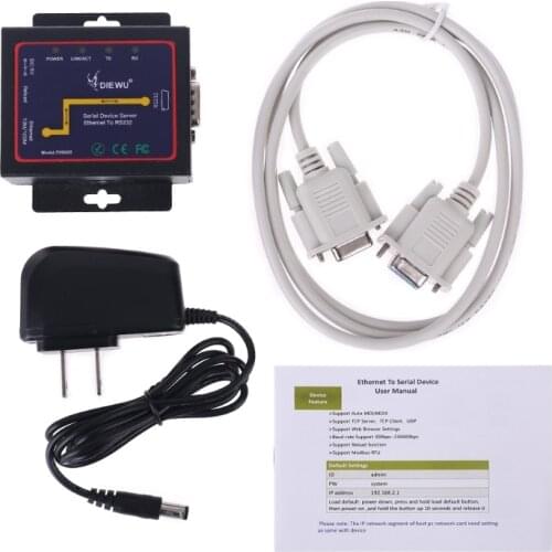 DB9 RJ45 to RS232 Ethernet TCP/IP Serial Server Module Ethernet Device Communication Converter