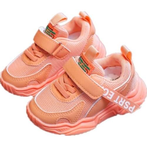 Girls shoes 2021 spring new children toddler shoes mesh breathable running boys shoes soft boom student sports shoes kid sneaker