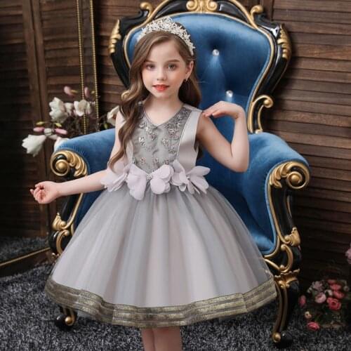 Childrens Dress Girl Dresses for Girls Sleeve Flower Ball Gown Party Dresses Wedding Dress Kids Clothes New Years Costumes