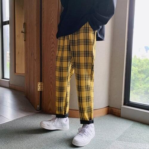 INXYZ Men's Checked Trousers