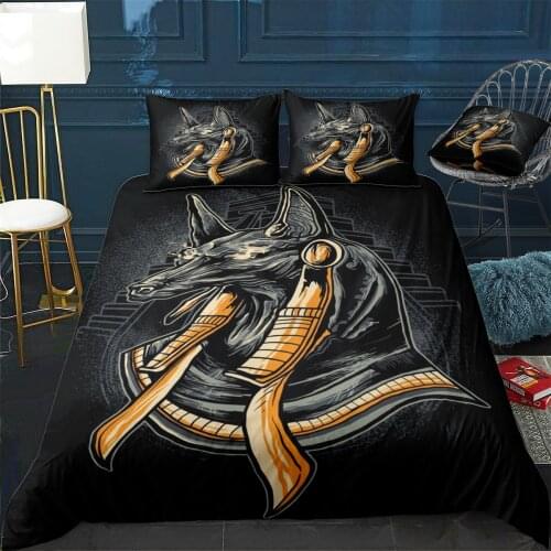 Anubis Quilt Cover Pillowcase 3Piece Comforter Bedding Set With Pillow Case Single Double Duvet Cover Home Decora