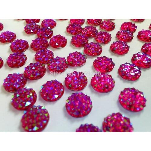 Round 12mm Sew On Resin Rose red colour Crystal Rhinestone hand sewing stone for dress 150pcs