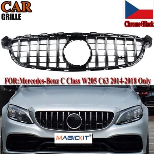 MagicKit For Mercedes-Benz C63 C63s C205 C205 AMG 14-18 GT R PANAMERICANA Grille Chrome