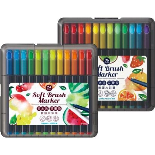 Simbalion 24 / 36 Color Marker For Children Soft Head Watercolor Brush Baby Brush Painting Can Wash Graffiti Color Marker Pen