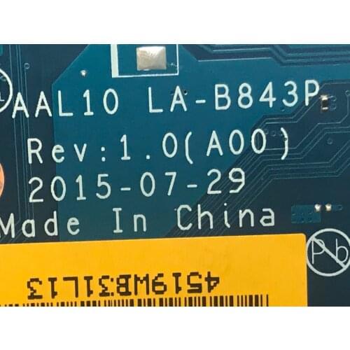 STOCK AAL10 LA-B843 MAINBOARD FOR DELL Inspiron 5558 MOTHERBOARD PROCESSOR I7-5500U DDR3L PC3L RAM