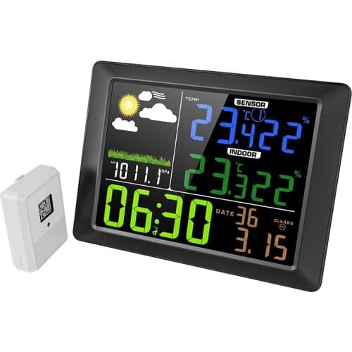 Weather Station Digital Thermometer Hygrometer Indoor Outdoor Temperature Humidity Meter Weather Station Monitor With LCD Screen