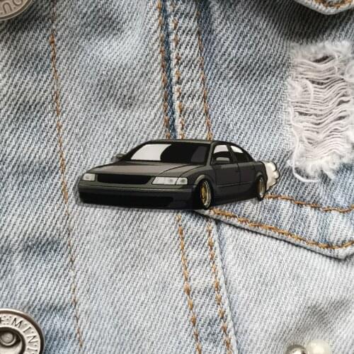 Fashion Shirt Brooch Vintage Super Car Lapel Pins For Backpacks Hat Jeans Cartoon Acrylic Jewelry Badges Christmas Gift