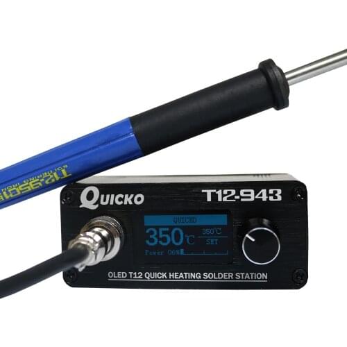 MINI T12-943 OLED-STM32 1.3inch Digital display soldering station With DC24V3A US/EU power supply and Metal handle and K tip