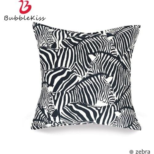 Bubble Kiss Cushion Cover Black White Chenille Fabric Jacquard Sofa Pillowcase Home Bedroom Bedside Hidden Zipper Backrest Cover