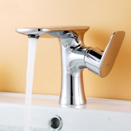 Newest Waterfall chrome / gold / white brass bathroom sink faucet cold hot basin mixer faucet tap
