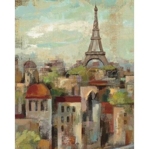 Landscape Oil painting online Spring in Paris Silvia Vassileva Painting Modern Canvas art Room decor High quality Hand painted
