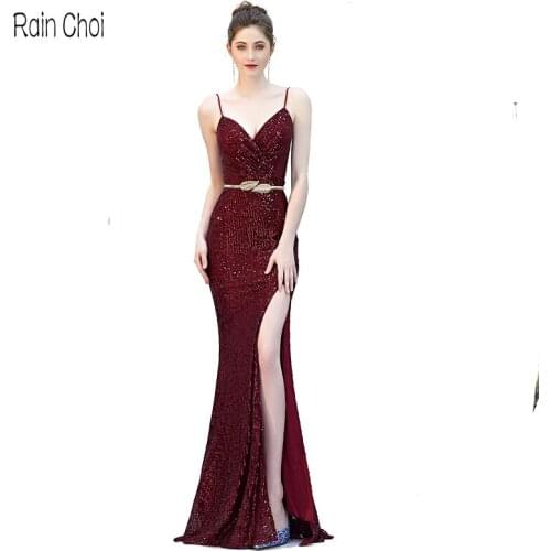 Mermaid Prom Dresses 2021 Sequins Formal Evening Dress Long Party Gown Vestido De Festa