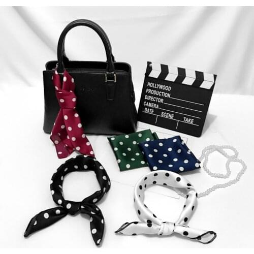 HOT Classic Women Silk Square Ladies Neck Scarves Variety Printed Dots Satin Neckerchiefs Hair Scarf Bags Decoration 50X50CM